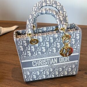 White and Gray farbric Mini Bag